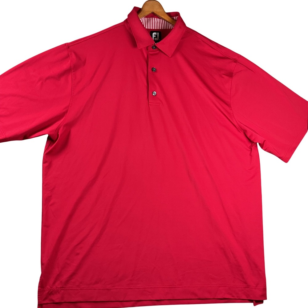 FootJoy Polo Shirt Mens XXL Red Short Sleeve Performance Golf Top